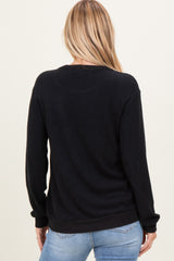 Black V-Neck Double Layer Nursing Pullover Top
