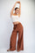 Rust Drawstring Wide Leg Lounge Pant