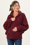 Burgundy Oversized Zip Up Maternity Cardigan