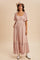 Light Pink Swiss Dot Ruffle Trim Maxi Dress