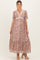 Mauve Floral Lace Detail Button Down Maternity Maxi Dress
