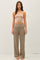 Mocha Ribbed Knit Foldover Waist Pants