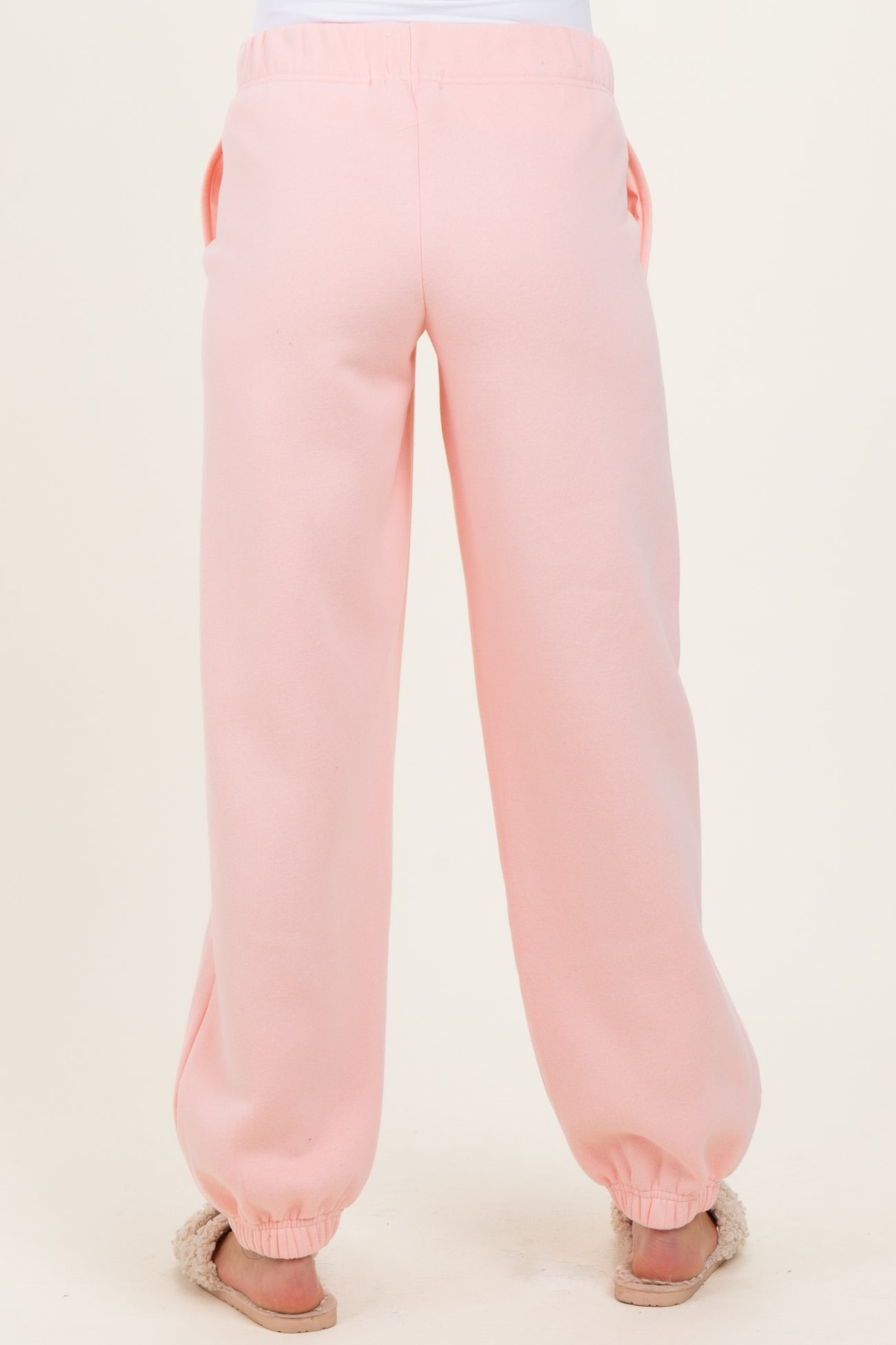 Light Pink Fleece Maternity Sweatpants