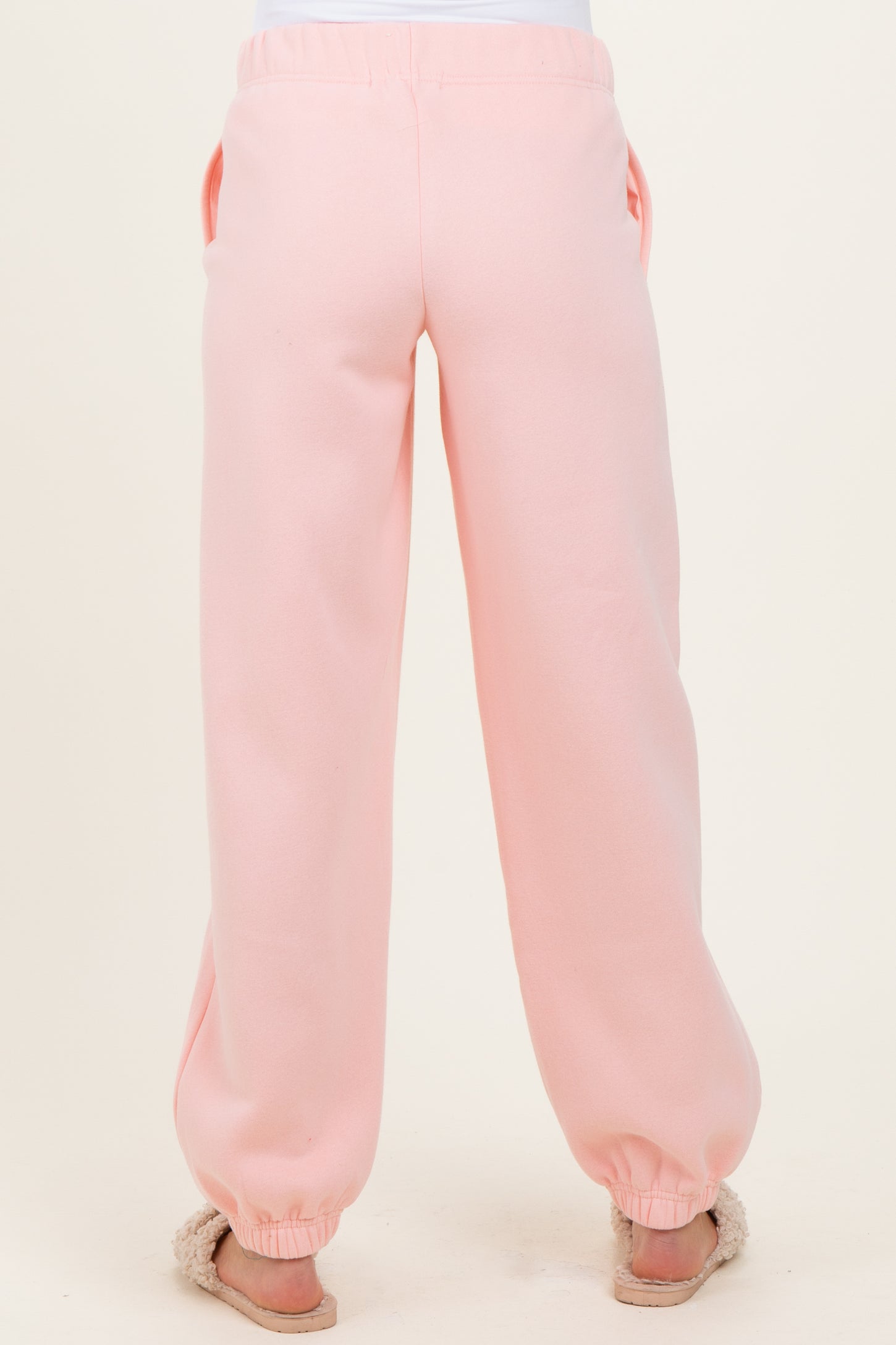 Light Pink Fleece Maternity Sweatpants