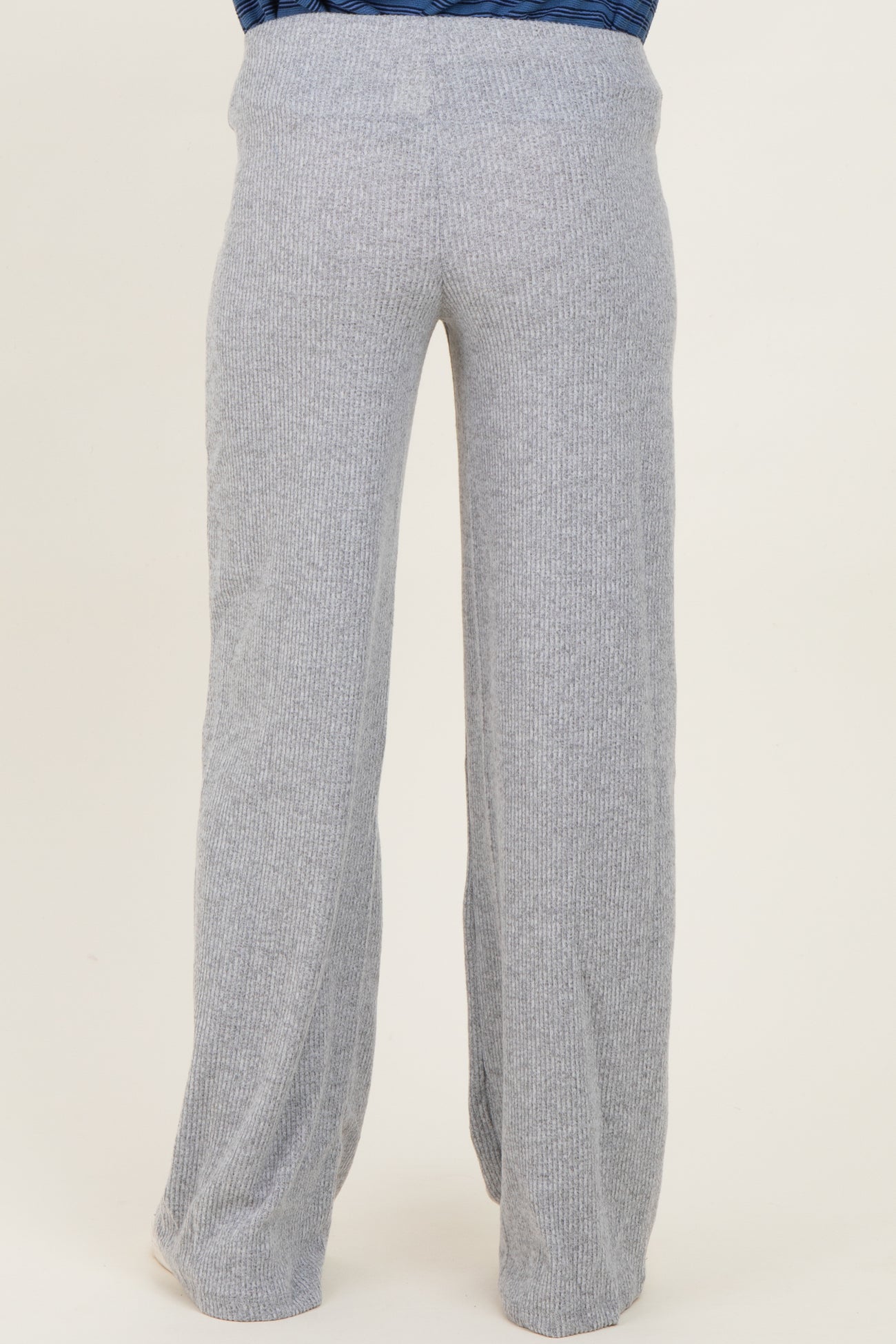 Heather Grey Brushed Knit Flare Leg Maternity Pants
