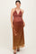 Rust Shimmer Open Tie Back Maternity Maxi Dress