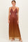 Rust Shimmer Open Tie Back Maxi Dress