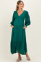 Evergreen Swiss Dot Button Down Maternity Maxi Dress