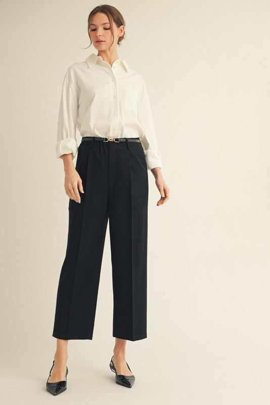 Black Elastic Waist Semi Formal Slacks