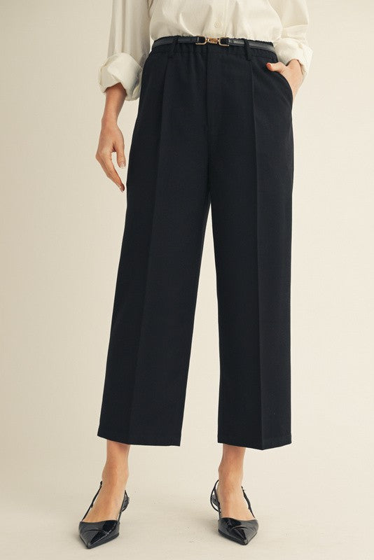 Black Elastic Waist Semi Formal Slacks