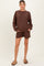Brown Maternity Pullover & Shorts Set