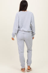 Heather Grey Fleece Long Sleeve Pullover & Jogger Set