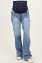 Blue Vintage Wash Wide Leg Maternity Jeans