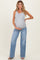 Blue Raw Hem Wide Leg Maternity Jeans