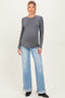 Light Blue Cuffed Wide Leg Maternity Jeans