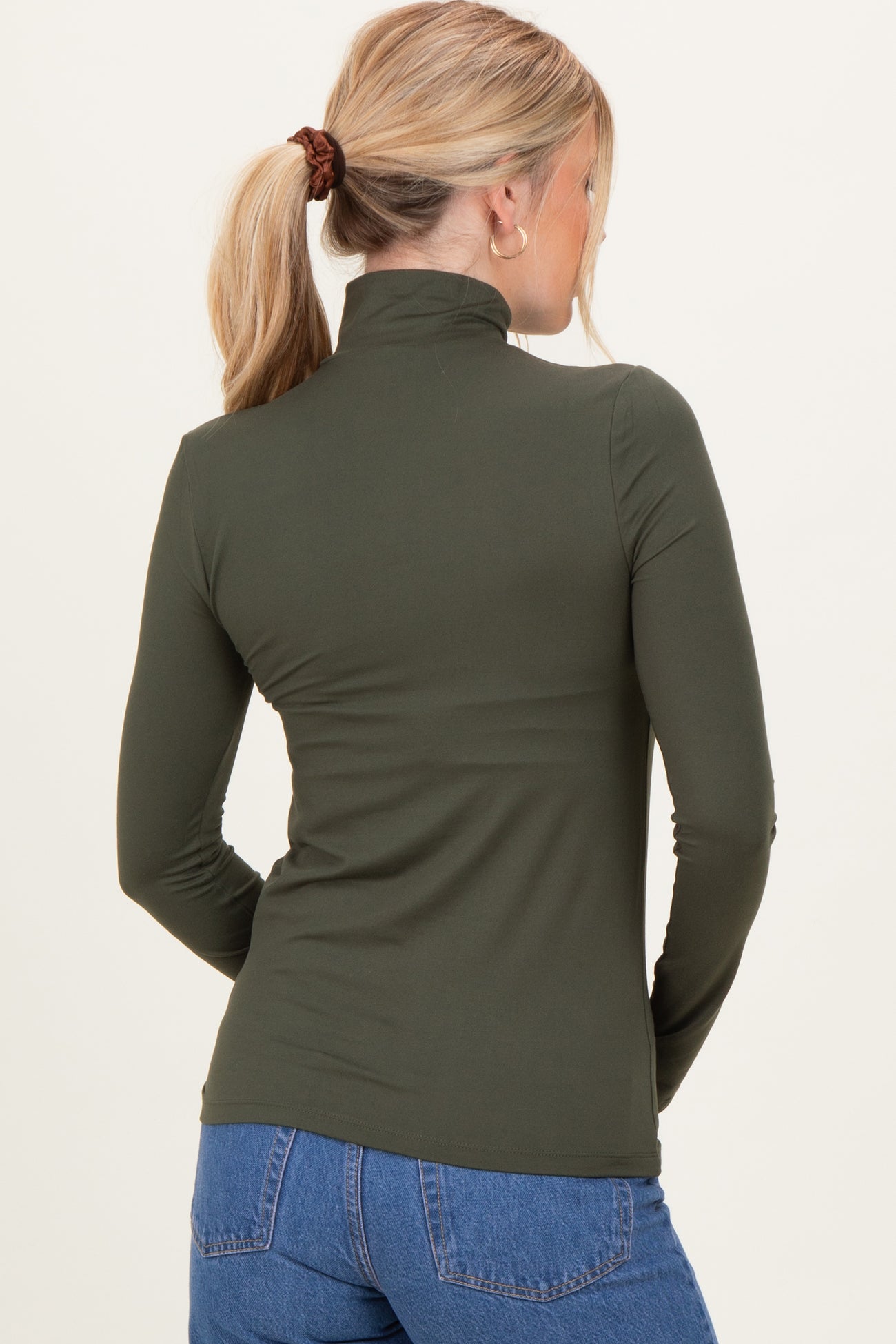 Olive Mock Neck Top