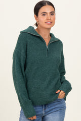 Green Half Zip Pullover Sweater
