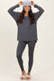 Charcoal Brushed Knit Oversized Top and Legging Set