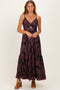 Black Paisley Sleeveless Twist Front Maxi Dress