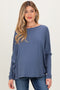 Navy Relaxed Fit Dolman Long Sleeve Maternity Top