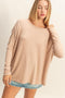Taupe Relaxed Fit Dolman Long Sleeve Top