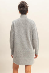 Heather Grey High Neck Sweater Mini Dress