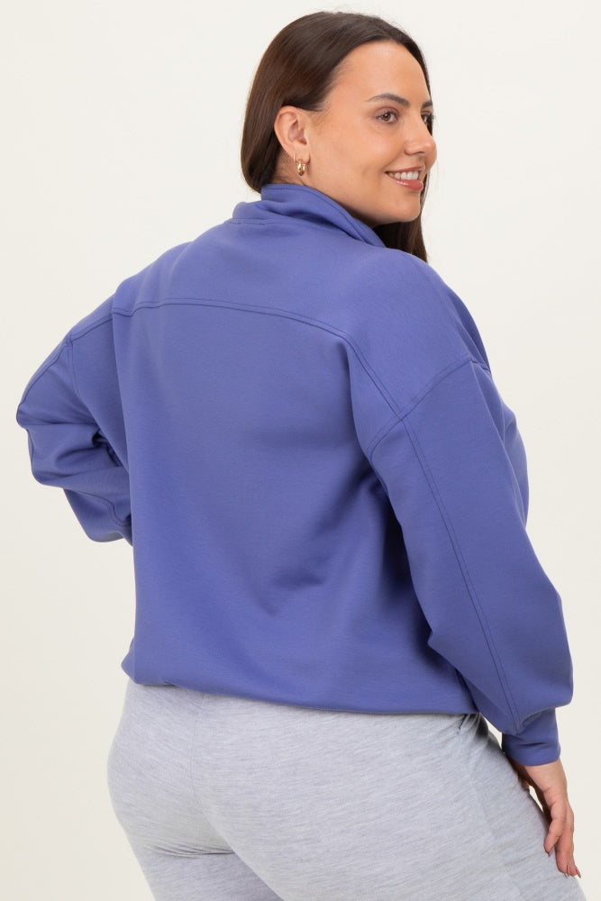 Periwinkle Half Zip Plus Pullover
