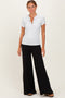 Black Fold Over Waist Wide Leg Lounge Pants