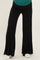woman wearing black maternity wide-leg pants with a comfortable waistband and relaxed fit