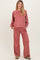 Mauve Crewneck Pullover Pant Maternity Set