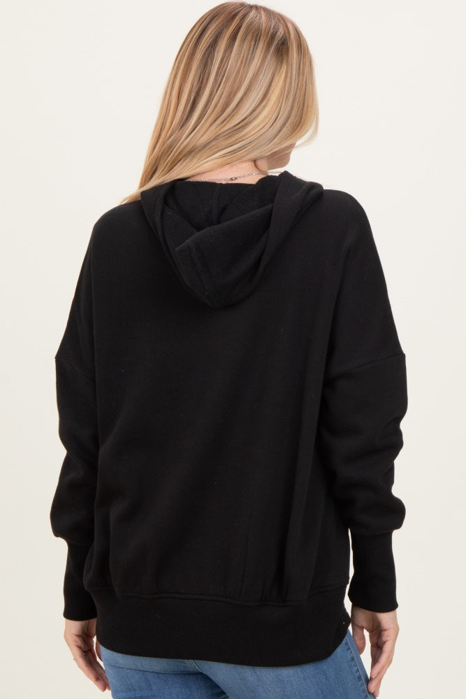 Black Fleece Snap Button Hoodie