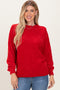 Red Chenille Knit Sweater