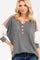Olive Colorblock Relaxed Waffle Knit Henley