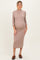 Taupe Ribbed Knit Mock Neck Long Sleeve Ruched Maternity Dress