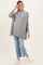 Grey Mock Neck Oversized Sir Slit Maternity Sweater Top