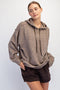 Mocha Brushed Knit Oversized Hoodie