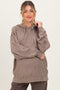 Mocha Brushed Knit Oversized Maternity Hoodie