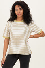 Yellow Striped Short Sleeve Maternity T-Shirt