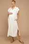 Oatmeal Collared Oversized Maternity Midi Dress