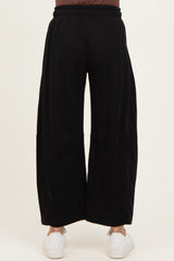 Black Barrel Leg Terry Maternity Sweatpants
