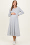 Heather Grey Relaxed Fit Long Sleeve Basic Maternity Dress
