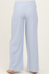 Light Blue Striped Front Tie Maternity Lounge Pants