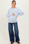Baby Blue Chunky Knit Boat Neck Maternity Sweater