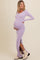 Lavender Ribbed Long Sleeve Side Slit Maternity Maxi Dress
