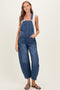 Blue Barrel Leg Maternity Denim Overalls