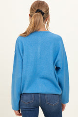 Aqua Classic Crew Neck Maternity Button Cardigan