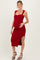 Burgundy Cutout Fitted Maternity Midi Dress