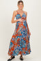 Cinnamon Floral Twist Front Cutout Maternity Maxi Dress