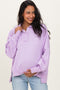 Lilac Snap Button Pullover Henley Maternity Sweatshirt