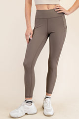 Mocha Ribbed Active Maternity Legging